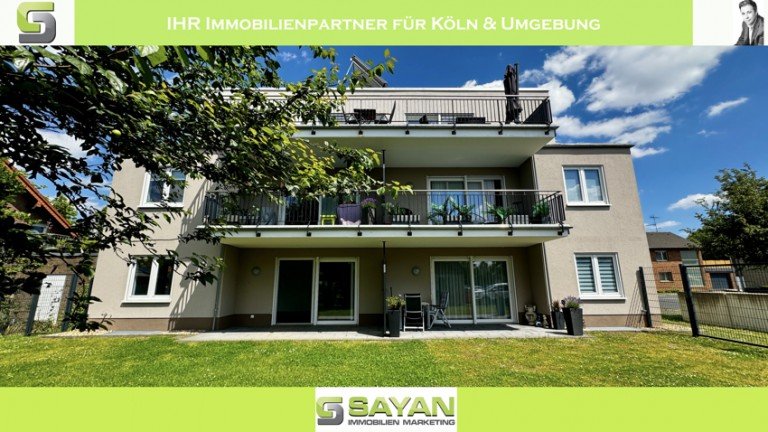 R�ckansicht Pulheim Etagenwohnung SAYAN Immobilien - Wundersch�ne Zweizimmerwohnung zum 15.07.2026 mit Riesen-Balkon in Sinnerssdorf -